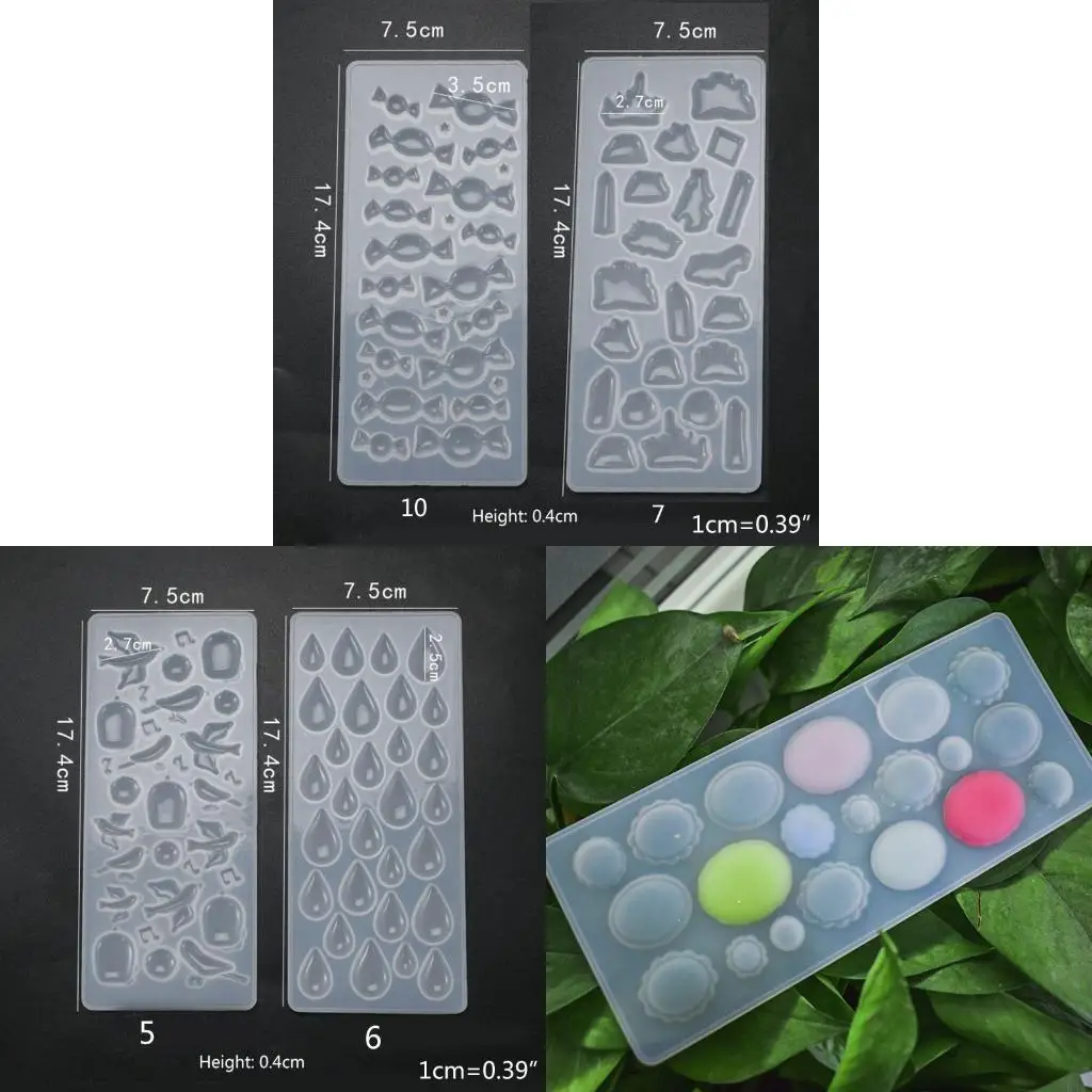 R3MC Crystal Epoxy Resin Mold DIY Keychain Earrings Danglers Pendants Silicone Mould