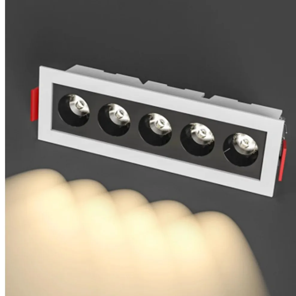 LED line Downlight Recessed Rectangle Grille Ceiling Lamp 10W 20W 30W AC 175~265V LED Spot Light For Home Shop Decor