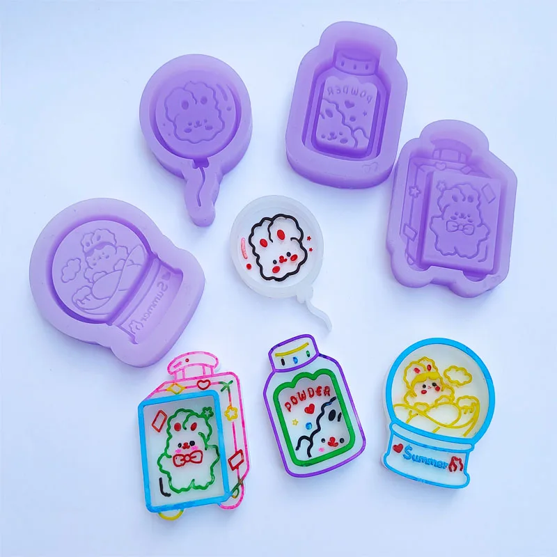 DIY Rabbit Drifting Bottle Crystal Ball Balloon Shaker Mold Epoxy Resin Mold Jewelry Tool Jewelry Accessories