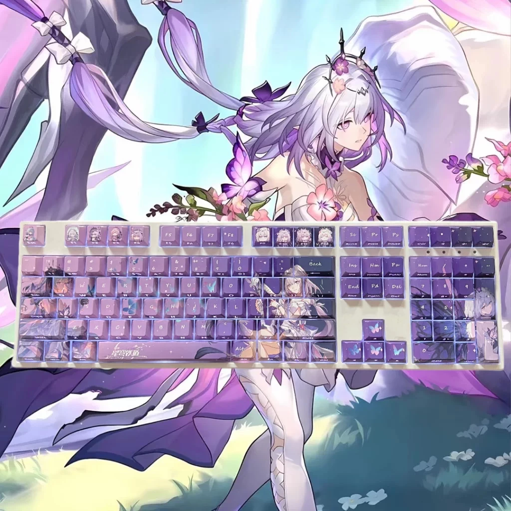 Anime Cartoon Keycaps Cherry Profile PBT Sublimation-Printed Translucent MX Switch Gaming Mechanical Keyboard Keycaps Keycap