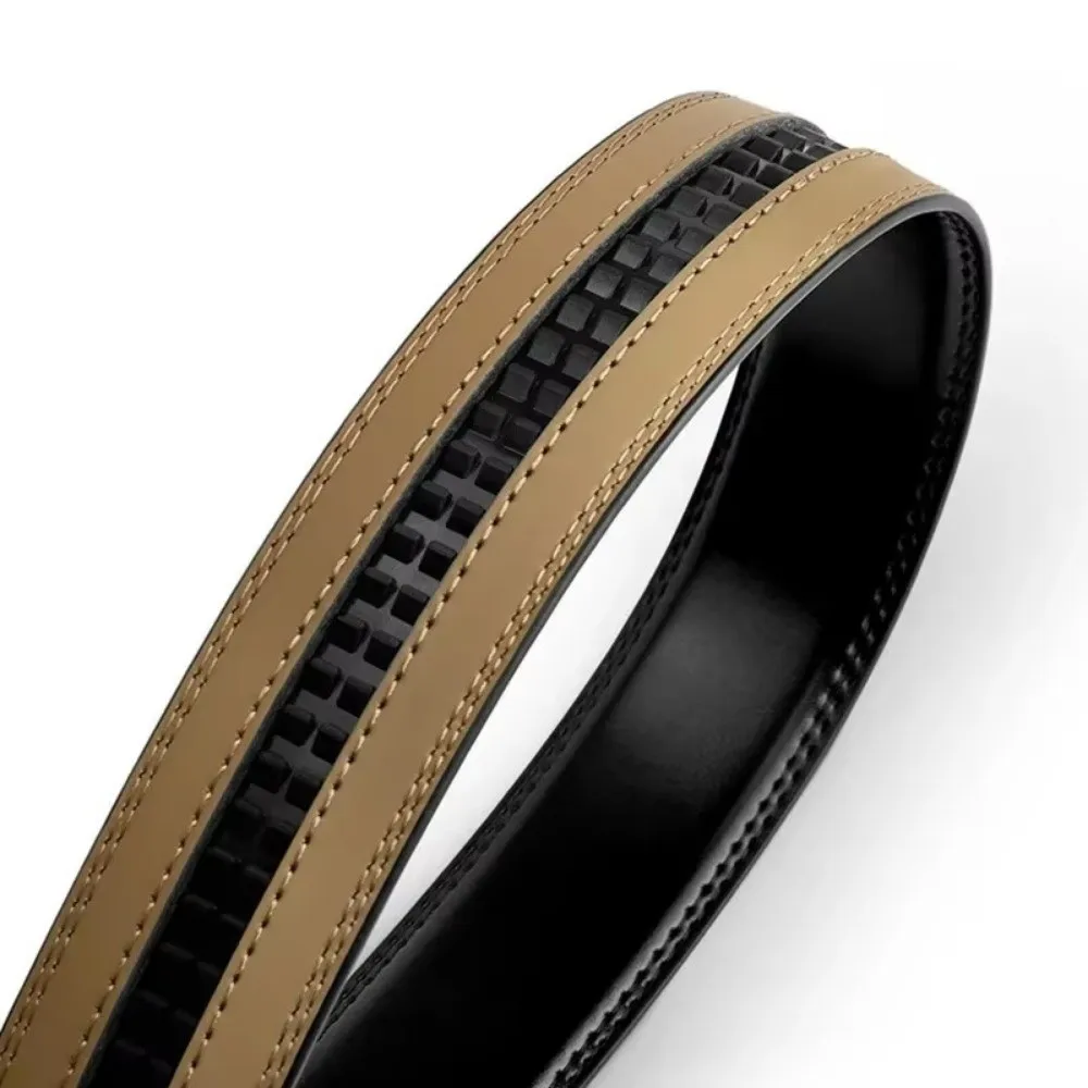 Luxury 115/125/135/145cm Men Belt Without Buckle Black Brown Genuine Leather Belts 3.5cm Wide Cowskin Belt Cinturones Para Mujer