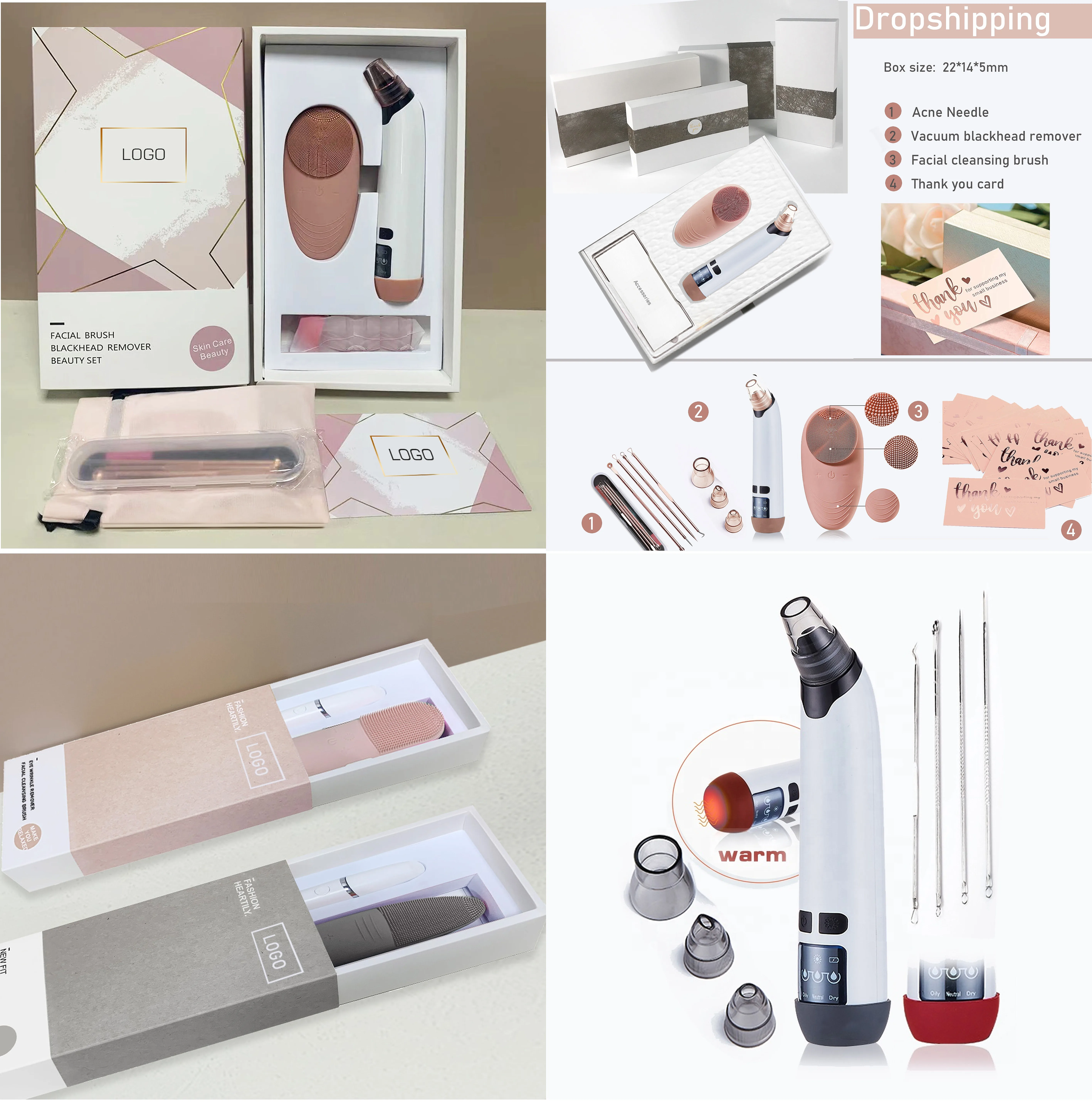 A Small Quantity Can Be Ctomized  Electronic Skin Care Device Facial Cleansing Brh Blackhead Remover Travel Set