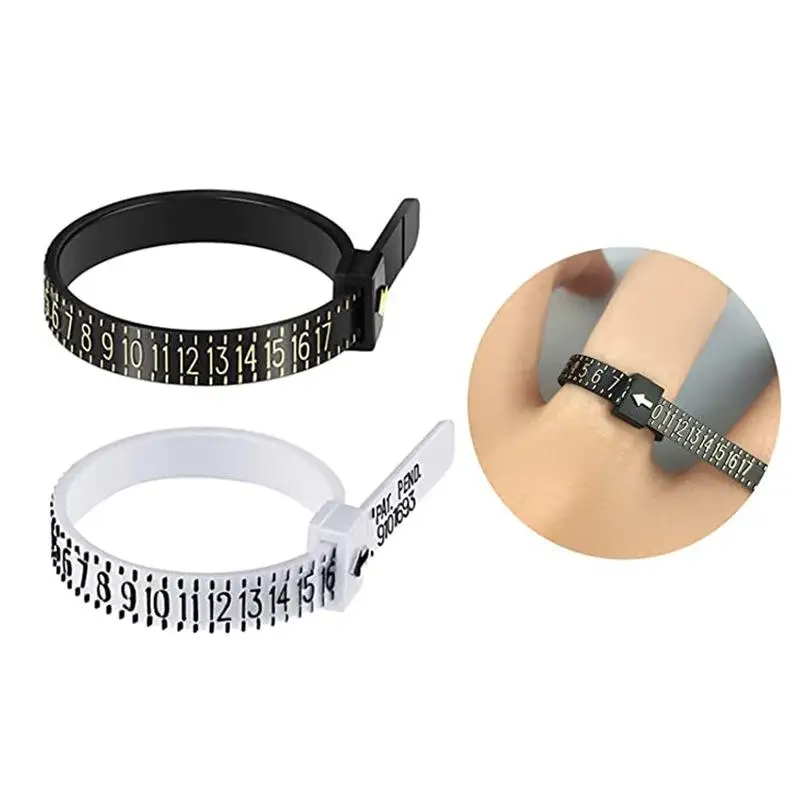 US/UK/EU/HK/JP/KR/IN Ring Sizer Finger Gauge Measure Ruler Scale Plastic Ring Sizer Jewelry Sizing Measuring Tool