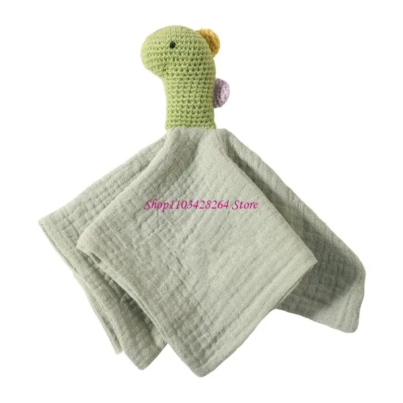  Cartoon Crochet Animal Toy Infants Comforting Towel Toy Breathable Soother Doll
