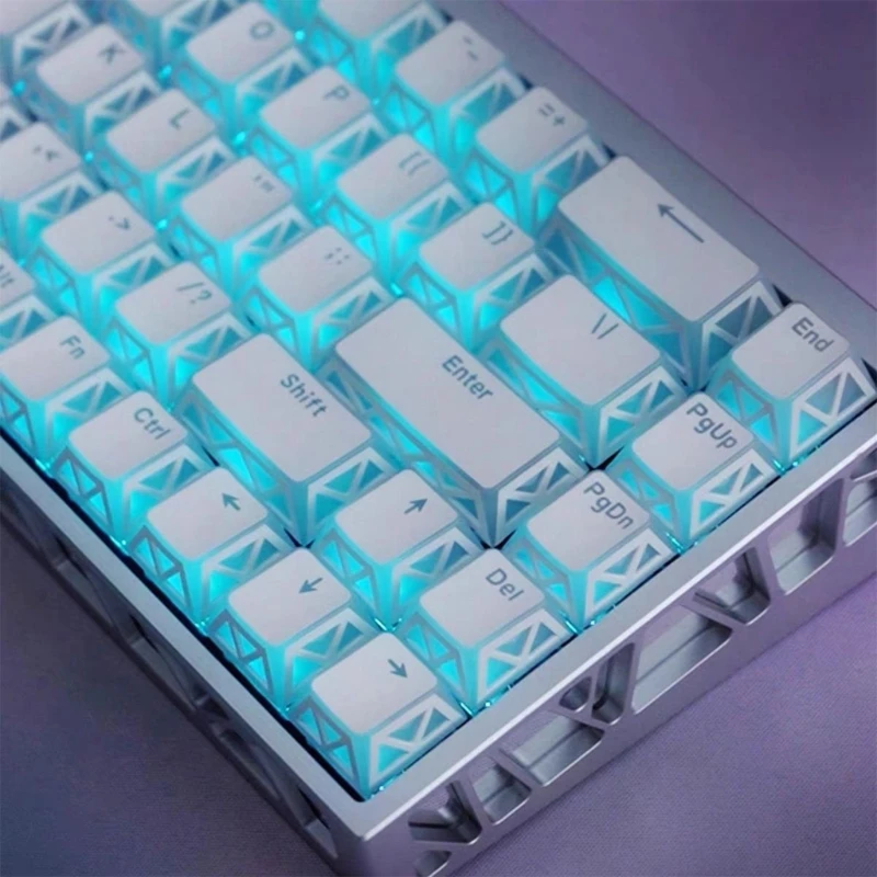 Translucency Replacement Keycaps with Numpad Support and 130 Keycaps Set HX5E