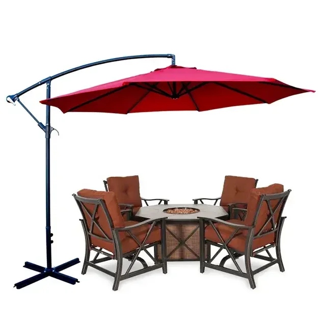 Outdoor Parasol Iron Banana Umbrella Patio Garden Restaurant Steel Outdoor Furniture Umbrella Manufacturer Umbrella Price 8 Ribs