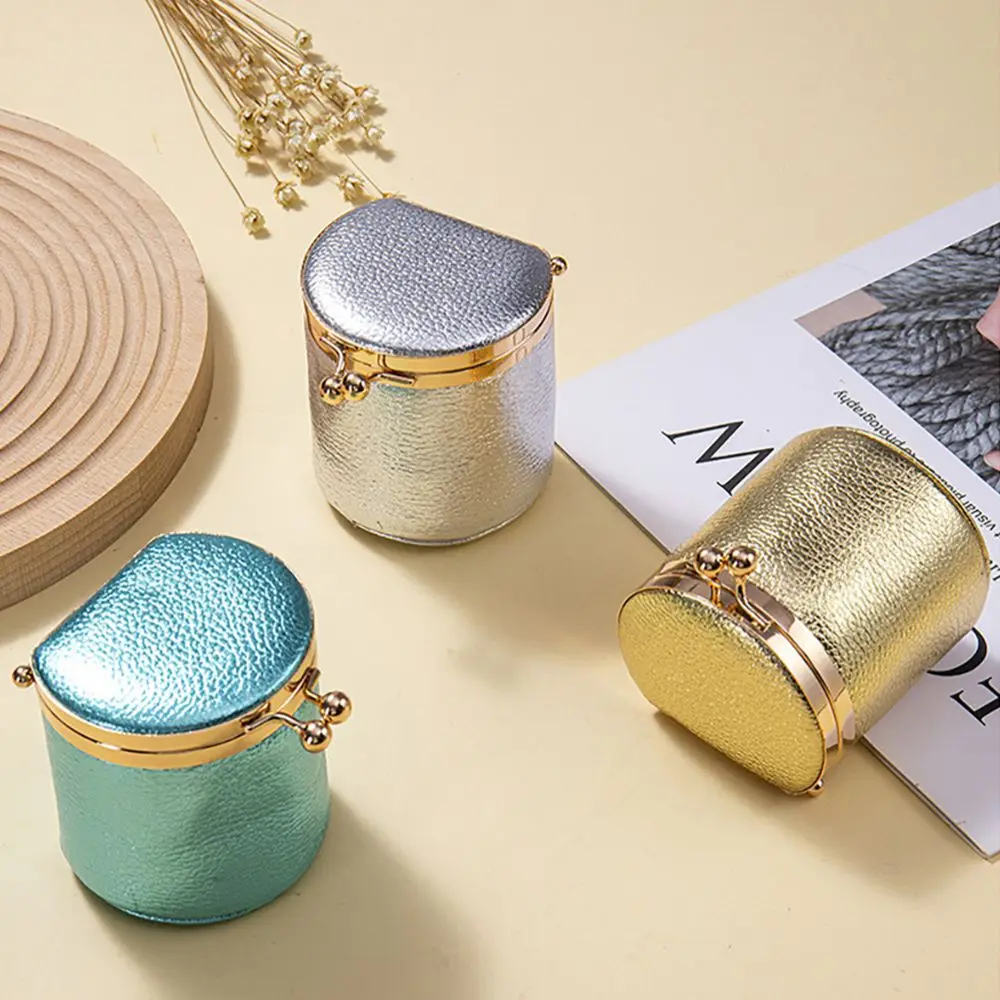 Elegant Leather Kiss Lock Bag Small Size Luxury Texture Coin Purse Jewelry Pouch Jewelry Storage
