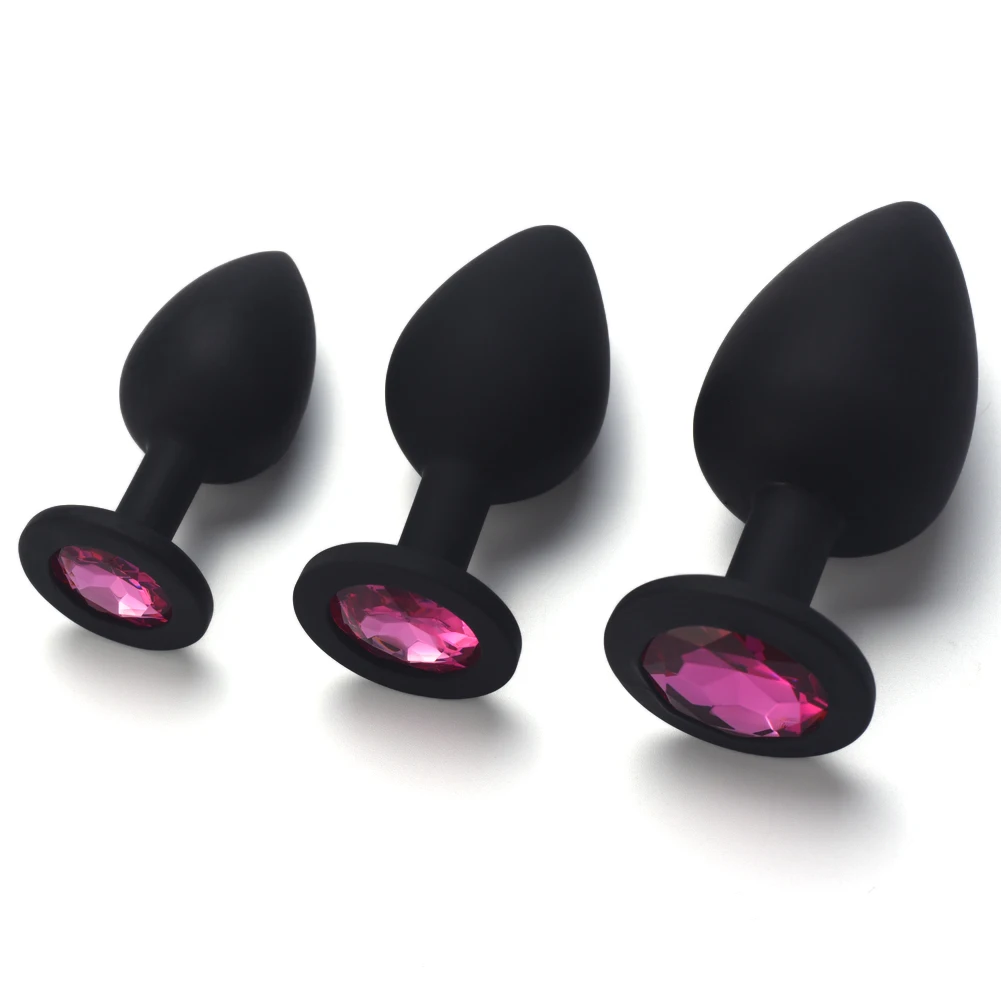 Silicone Butt Plug Anal Plug Unisex Sex Stopper 3 Sizes Adult Toys Anal Toy for Men Women Anal Trainer for Couples
