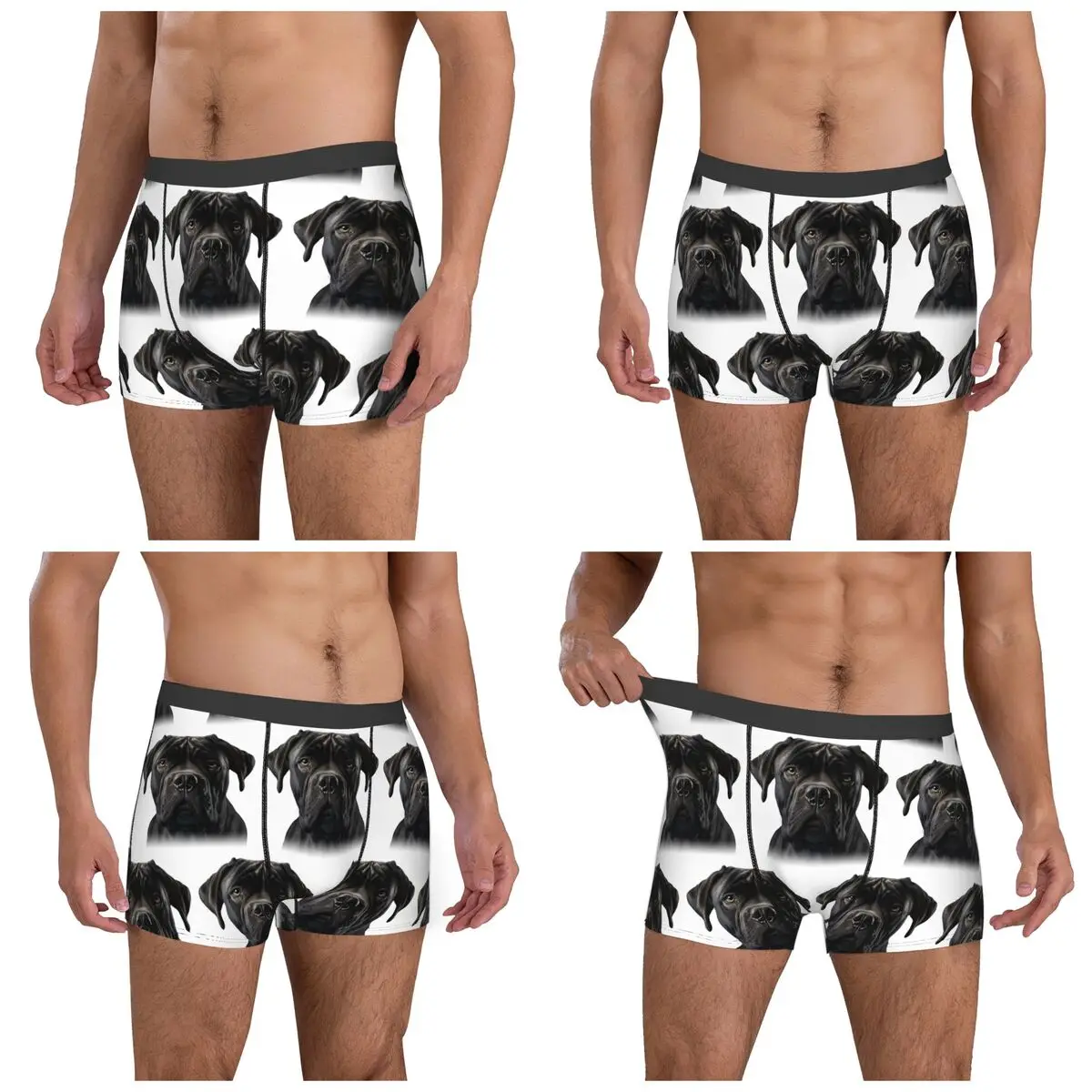 Boxer Underpants Shorts Black Cane Corso Italian Mastiff Panties Male Soft Underwear for Homme Man Boyfriend Gifts