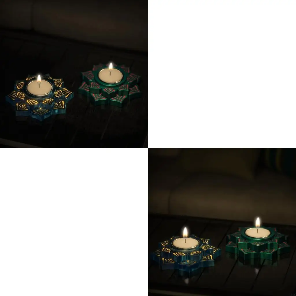 195C Flower Lotus Tealight Resin Mould Lotus Candlestick Epoxy Casting Mould for Trinket Container Home Decor Holder Mold
