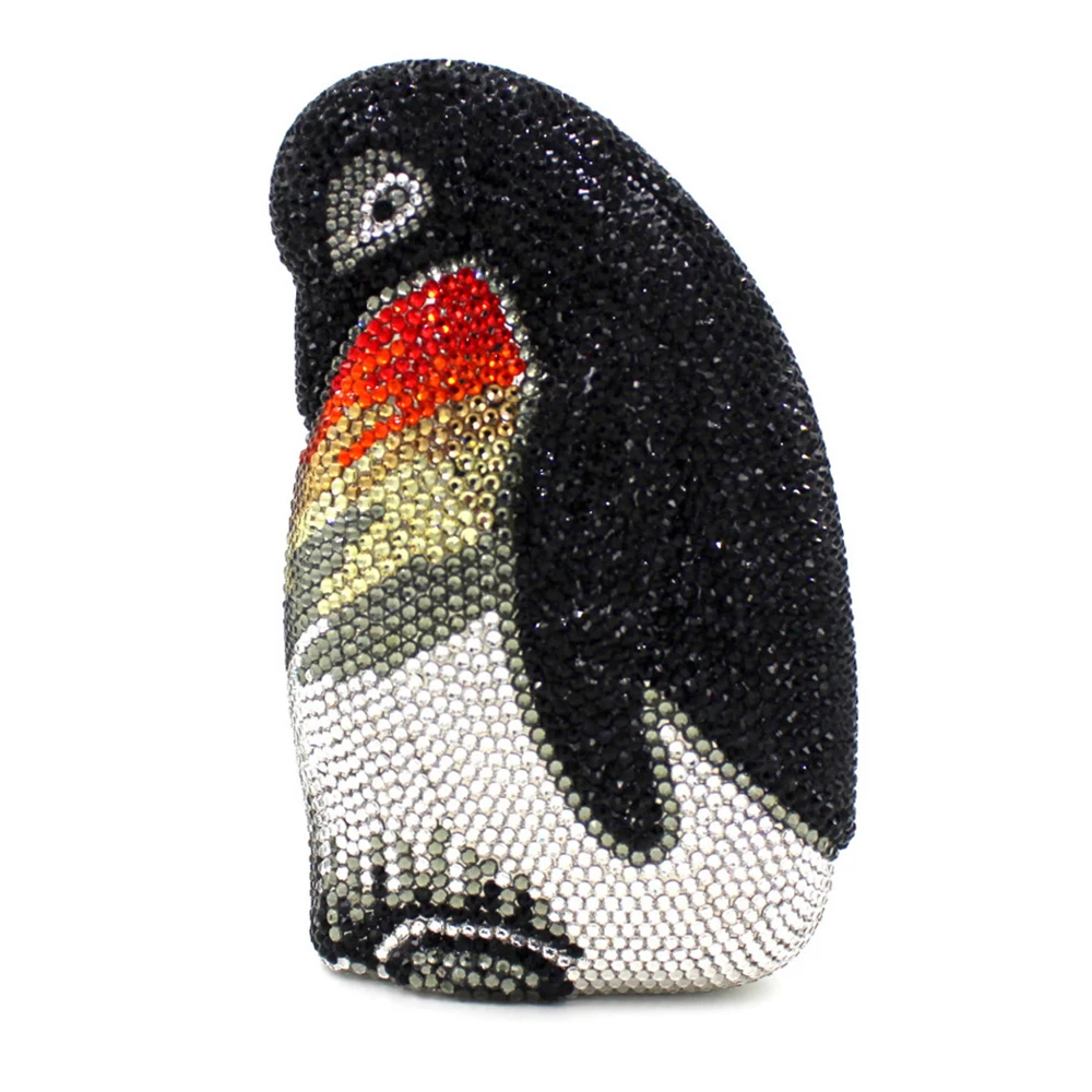 High-End Penguin Women Evening Clutch Bags Pink Crystal Purse For Wedding Party Handbags Luxury Full Diamond Clutches Bags