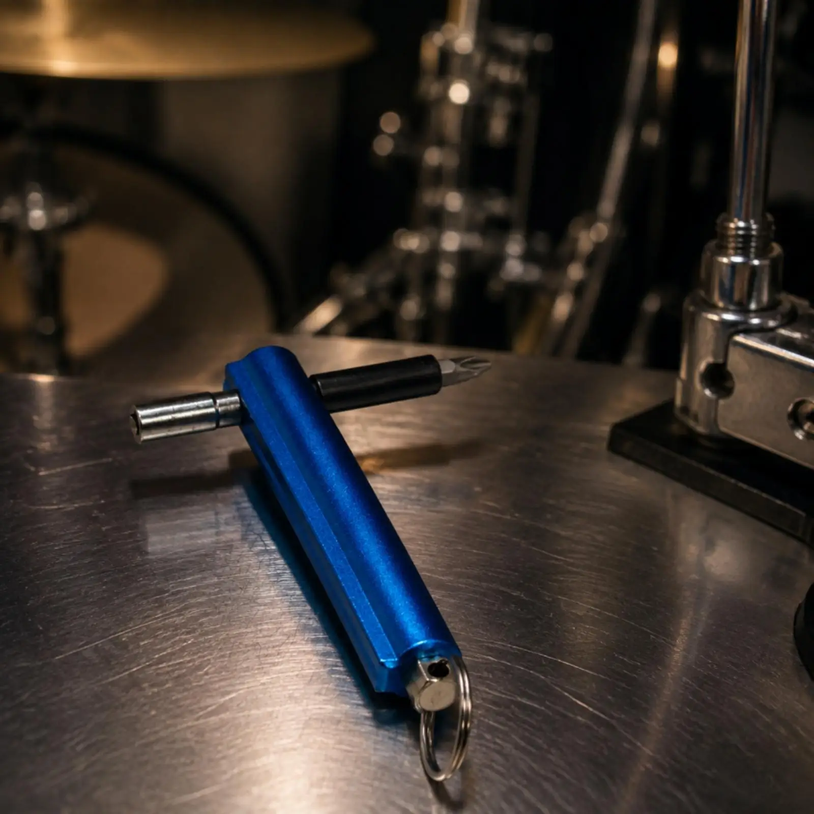 Compact Drum Key with Screwdriver Tip Hard-Wearing Multi-Function Drum Key