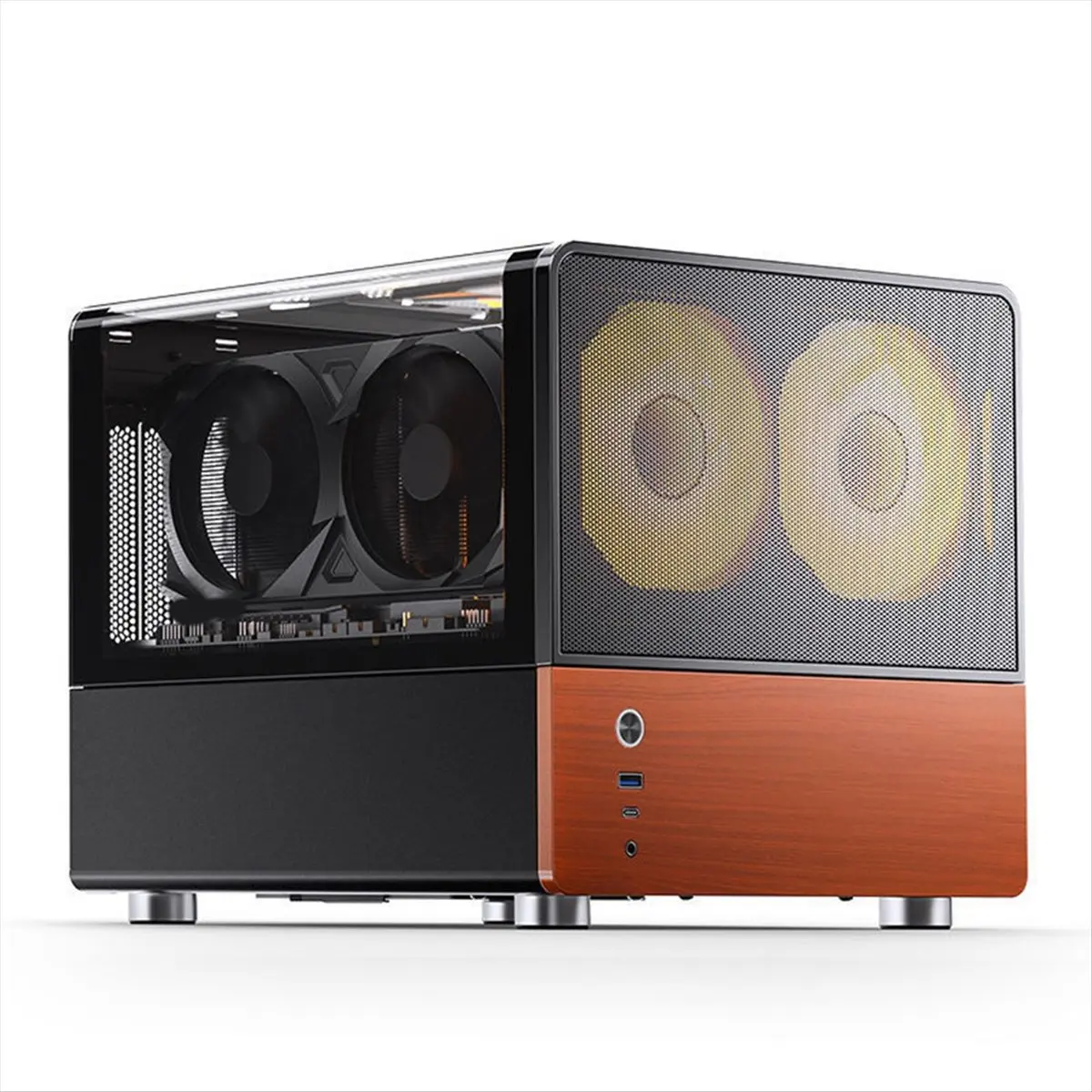 A46U JONSBO V12 MATX Desktop Case Seaview Room Type-C Interface ATX Power Supply Mini Side Transparent Computer Case