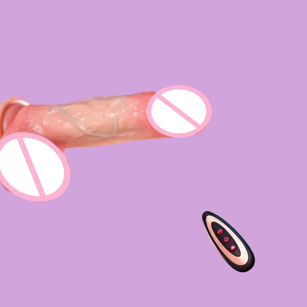Realistic Thrust Dildo Tongue Licking Vibrator With 10 Vibration Mode 10 Telescopic Settings Heated Function Sex Toys For  Women