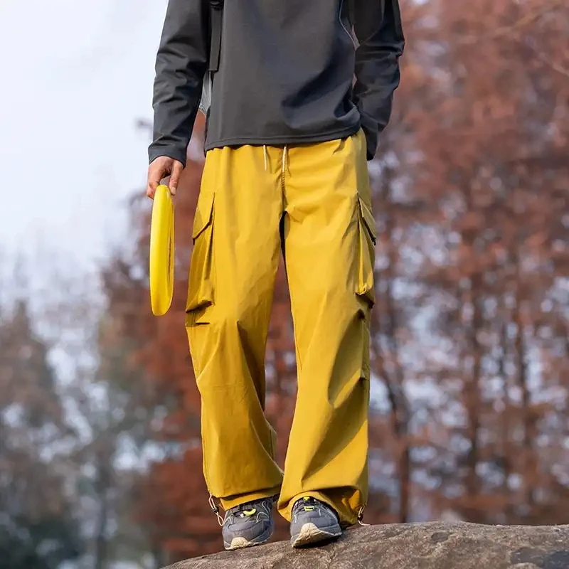 2026 Summer Floral Men's Cargo Pants American Style Lightweight Thin Quick Dry Loose Wide Fabric Suitable for Outdoor Activities