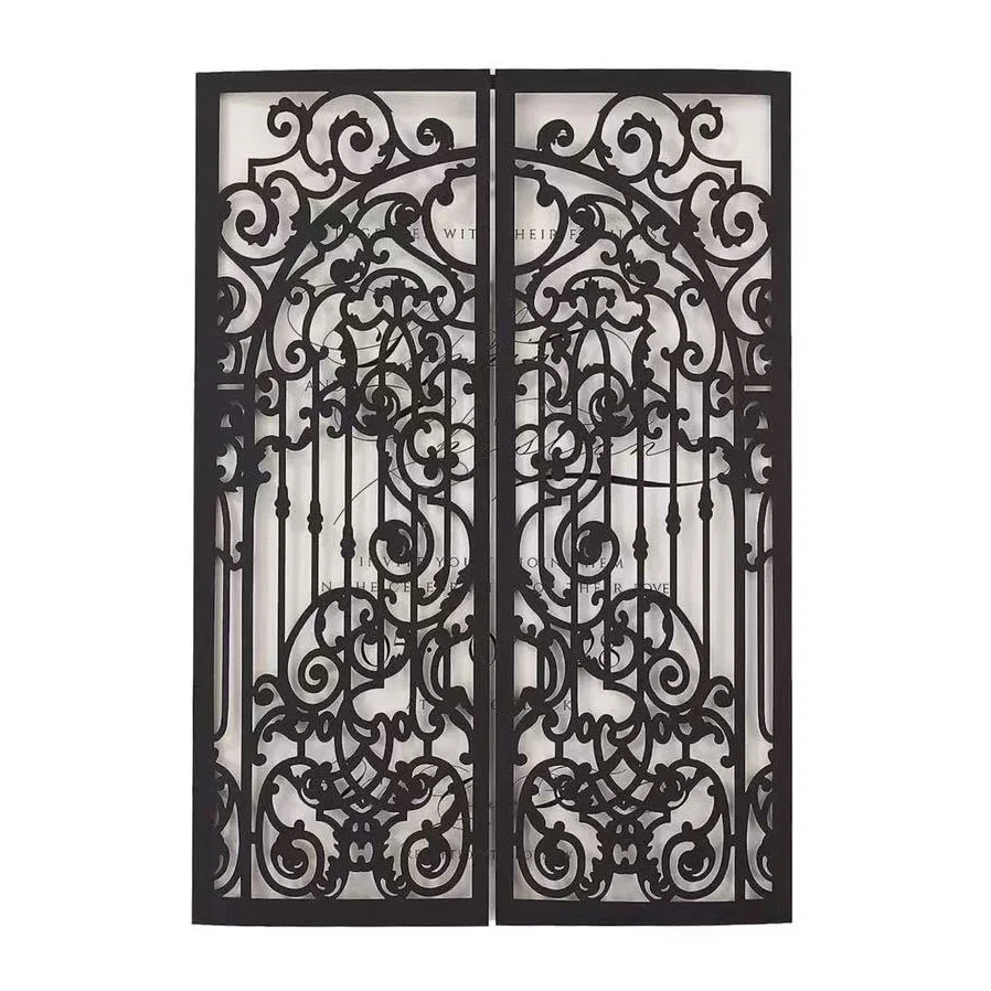 50Pcs Pearl Paper Laser-Cut Happy Marriage Door Invitations Cards Pockets For Wedding&Engagement
