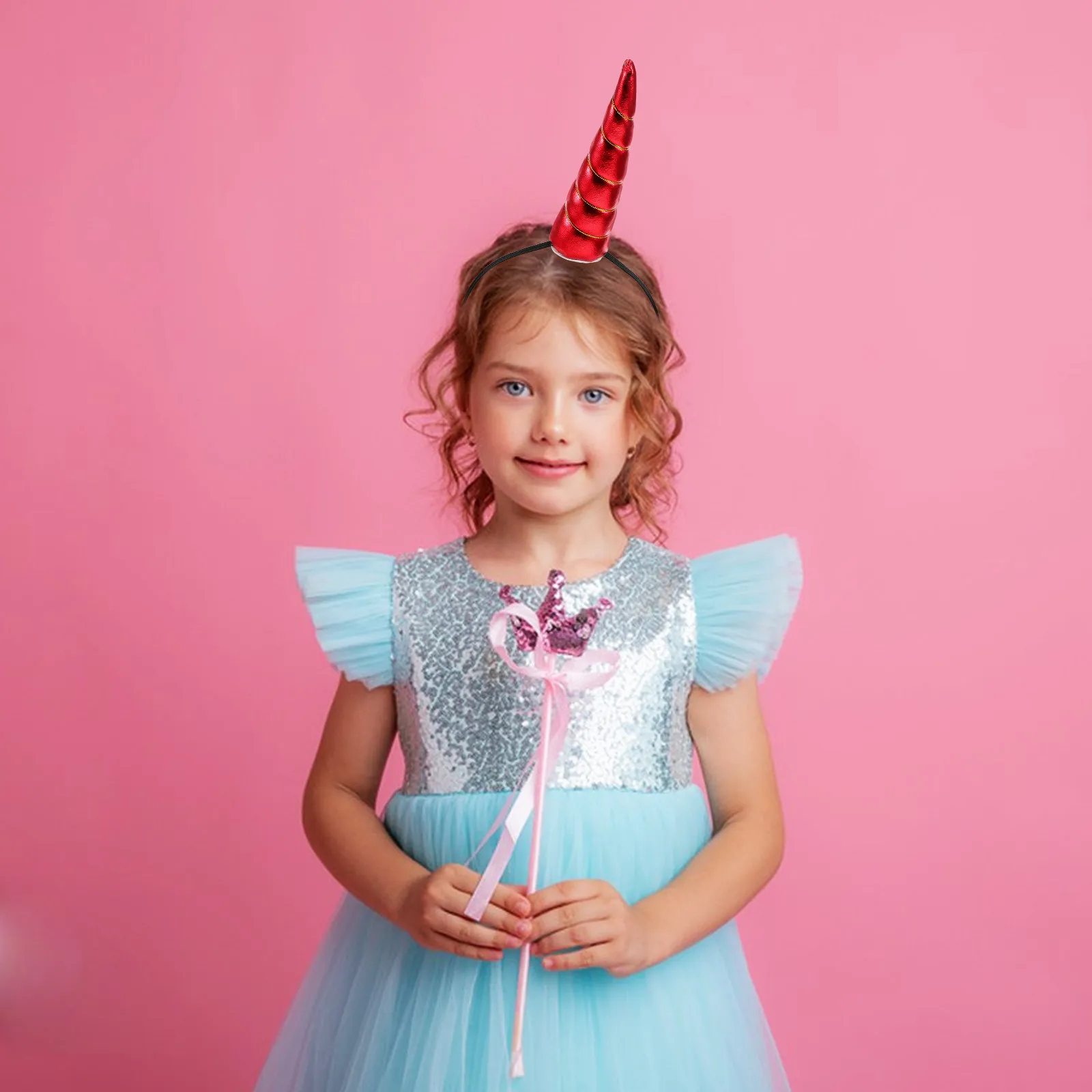 Unicorn Headbands for Women 4pcs  Cartoon Birthday Party Cosplay Hair Accessories, Magical Fun Headdress