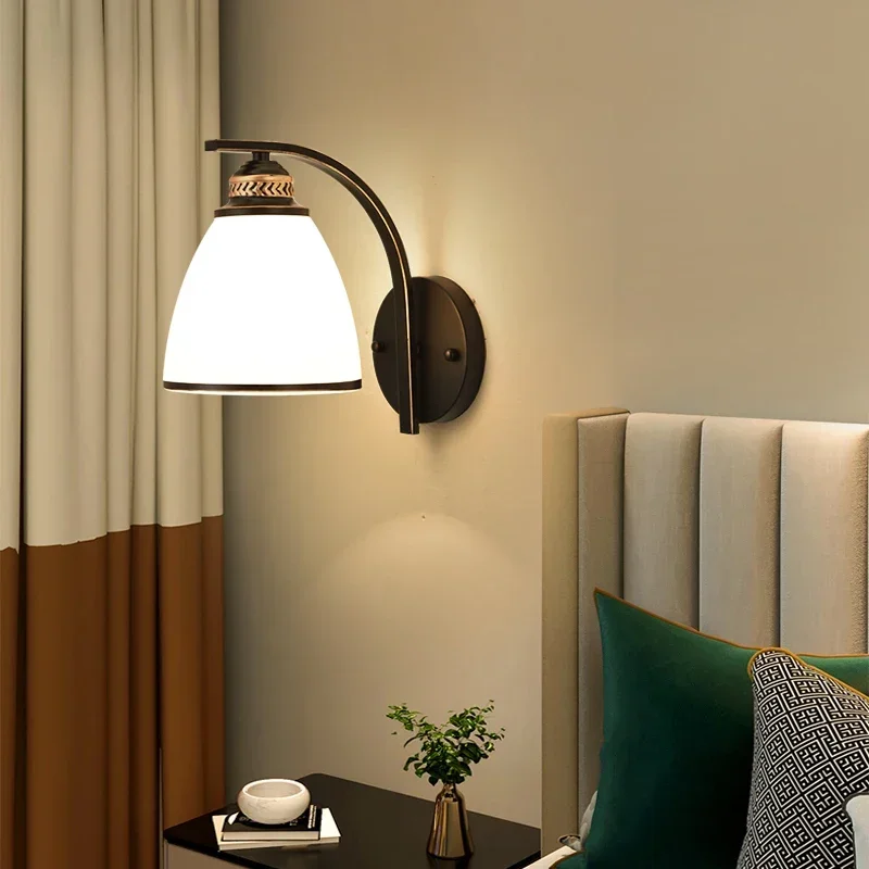 American Style Country Wall Lamp Bedside Lamp Vintage Creative Living Room Hallway Balcony European Style Single Head Stair Lamp