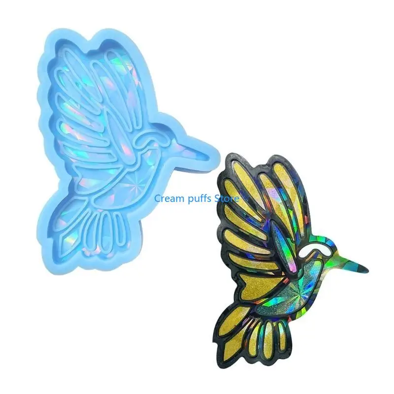 50LE DIY Jewelry Casting Mold Silicone Keychain Mold Pendant Resin Mold,Hummingbird Resin Wall Hanging-Decor Mold