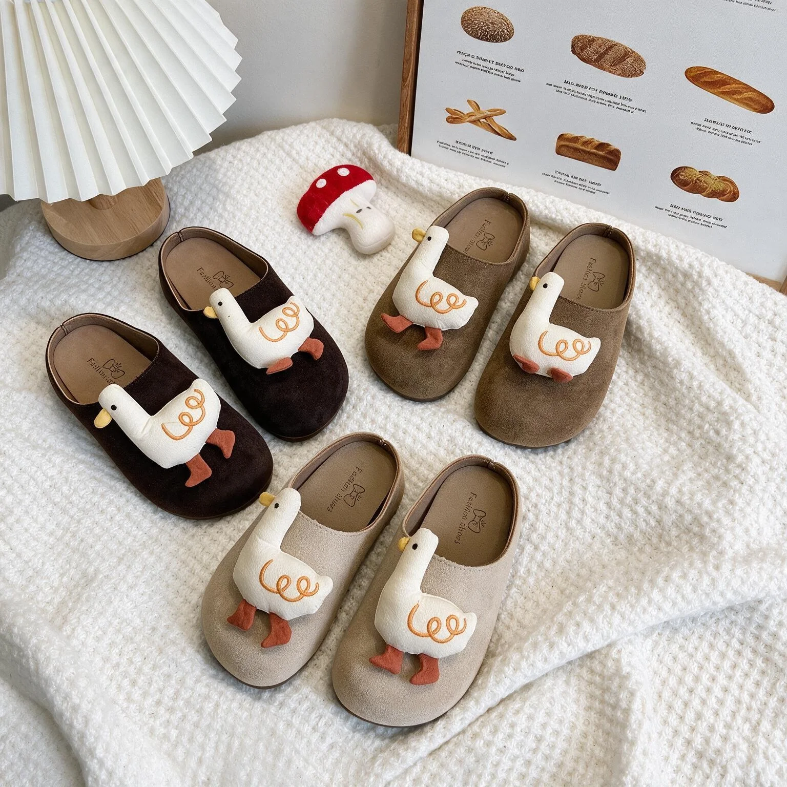 Faux Suede Flat Birken Slippers Children Autumn Vintage Close Toe Mules Shoes Boys Girl Soft Sole Slides Indoor Outdoor Slippers