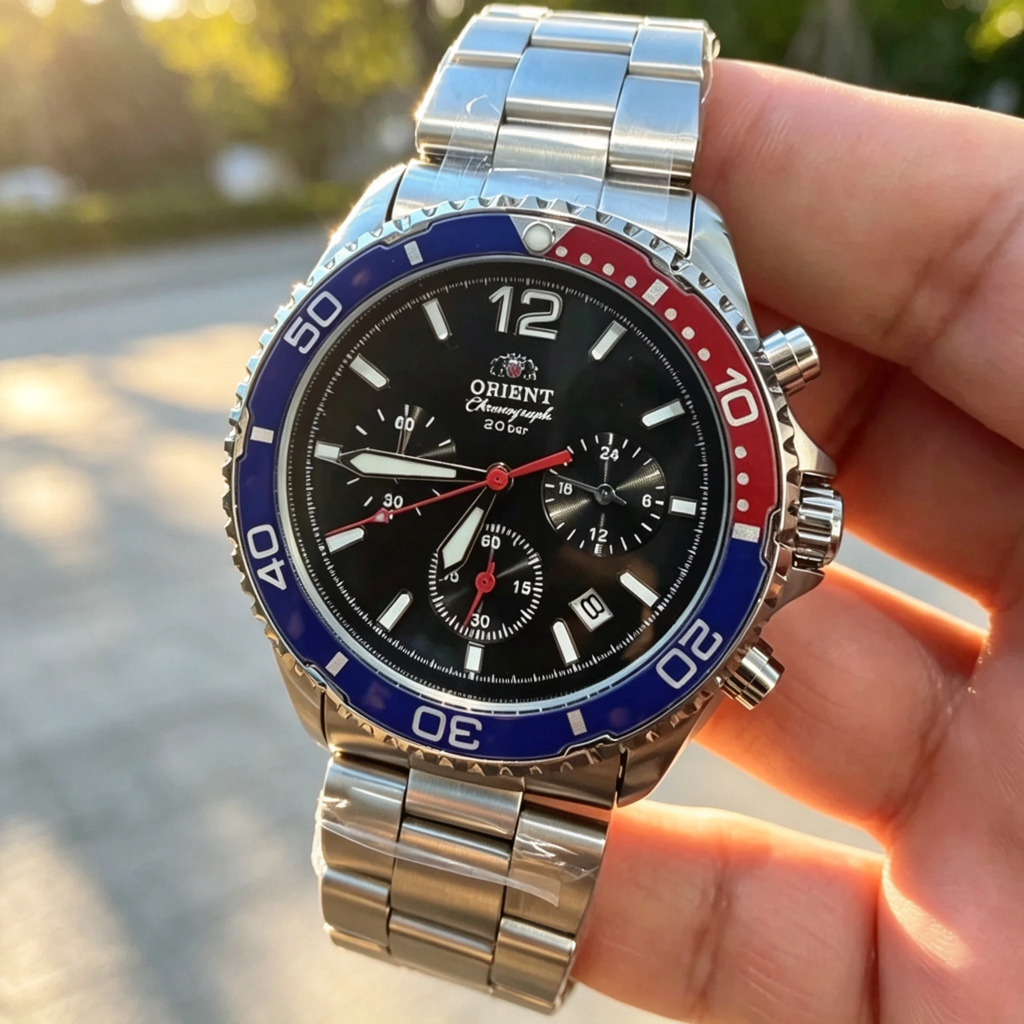 The Only Exquisite Orient Original Watches For Mens Multifunctional Steel Chronograph Quartz Wristwatch AAA Male Sports Clocks