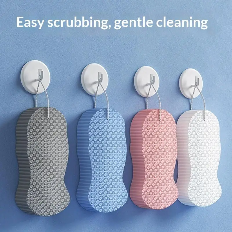 1PC Super Soft Exfoliating Bath Sponge With Hanging Rope Deep Cleansing Perfect For Home Shower Daily Skincare For Adults Kids.