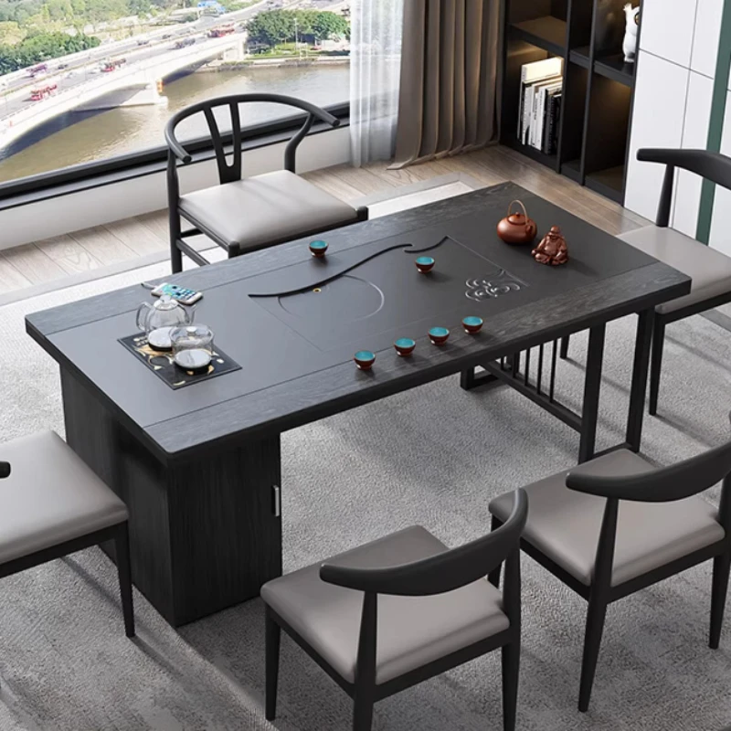 Designer Black Dining Table Design Center Style Luxury Restaurant Dining Table Kitchen Solid Wood Mesa De Comedor Furniture Home