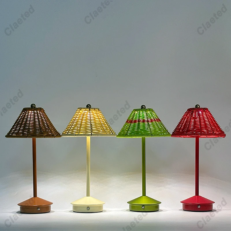 LED Table Lamp Touch Sensor Dimmable Desktop Night Light Rechargeable Wireless Reading Lamp for Hotel Bar Bedroom Decor Light