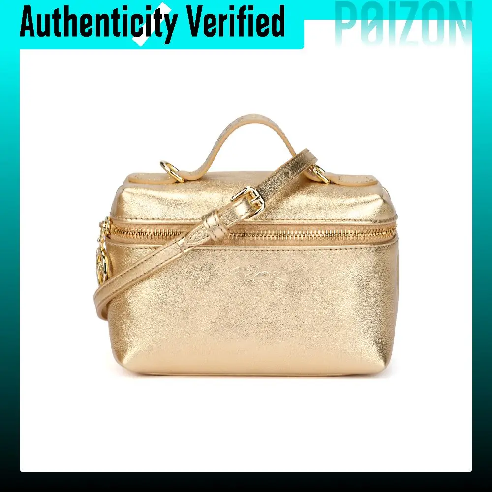 LONGCHAMP Cow Leather Box Bag Handbag Mini Women's Gold 10187HIO