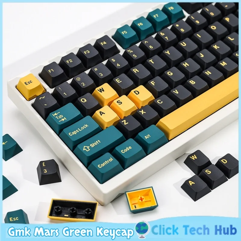 Gmk Mars Green Keycap Cherry Height 170 Key Pbt Dual Color Customization Mechanical Keyboard Keycap Layout 61/68/75/84/87/980