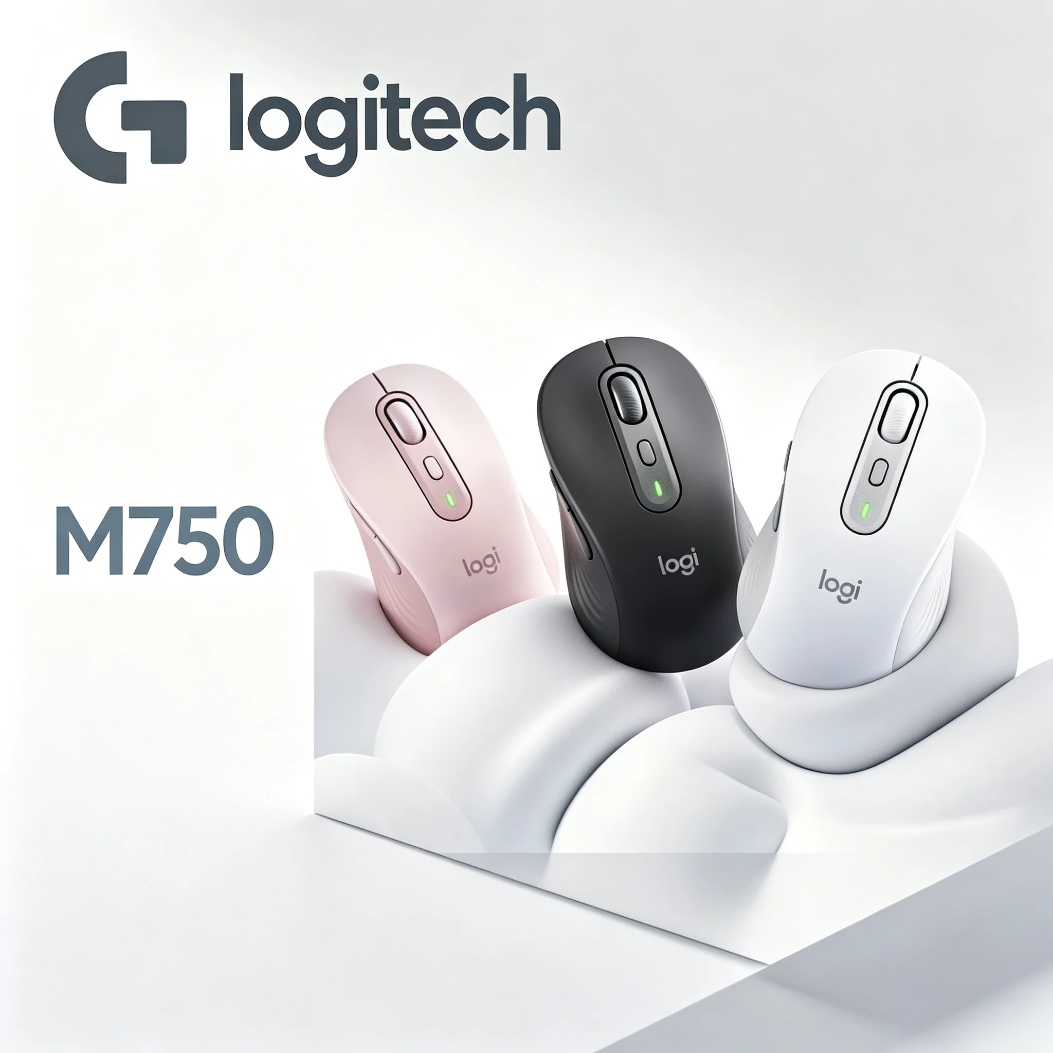 Logitech M750 MultiDevice Pairing Office Mice,4004000 DPI Sensitivity Adjustment,6Button Ergonomic Design For Home And Busine