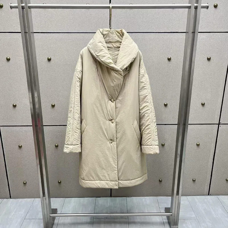 Women's button-down thick jacket coat, versatile and warm long coat, high-quality trench coat, 2026 new style, Y2K style