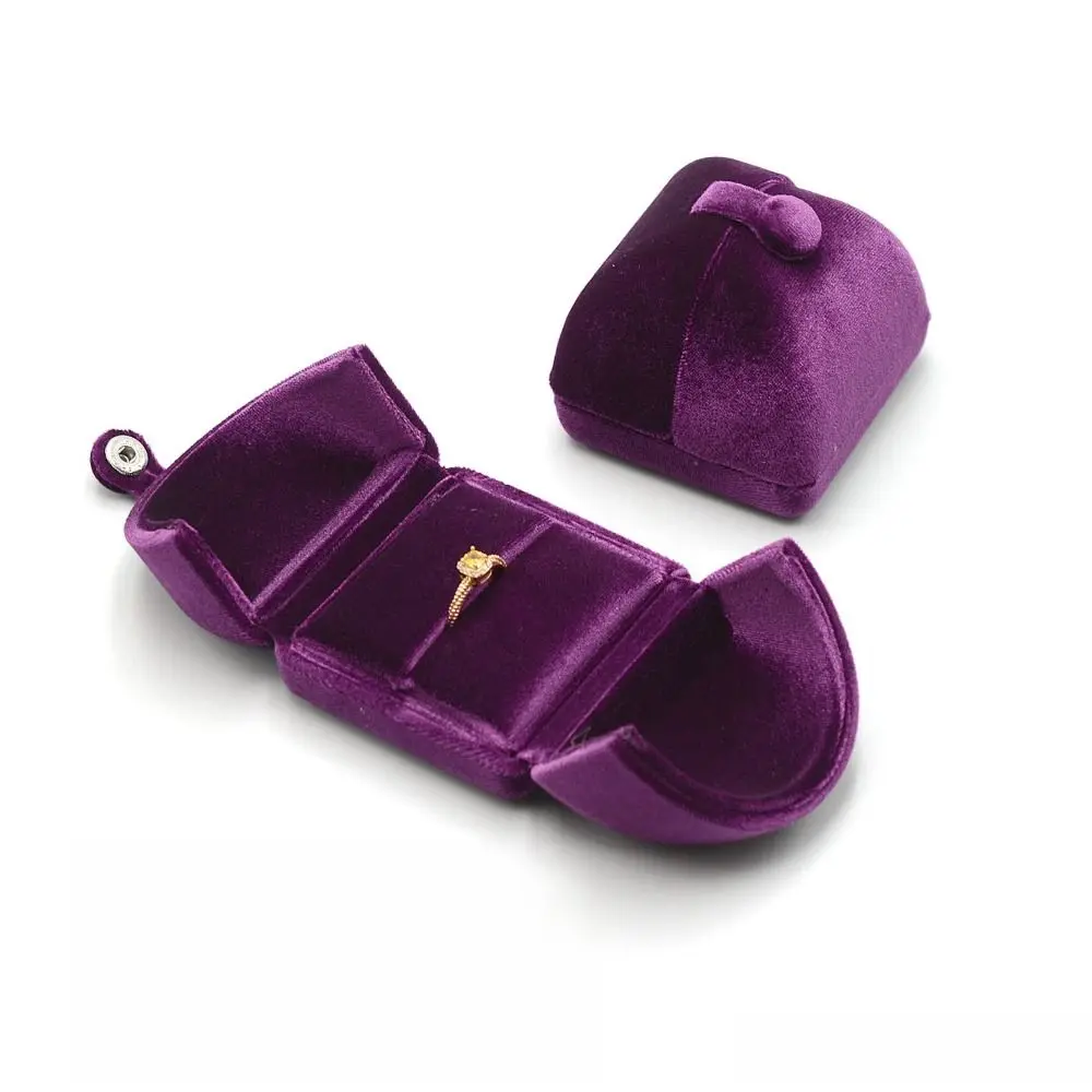 Solid Color Velvet Jewelry Box Luxury Double Door Necklace Bracelet Case Vintage Ornaments Jewelry Display Holder