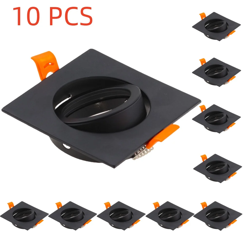 JOYINLED 1/10PCS GU10 MR16 Square Aluminum Ceiling Spotlight Frame Recessed Downlight Housing Trim LED Lamp Holder Ceiling Light