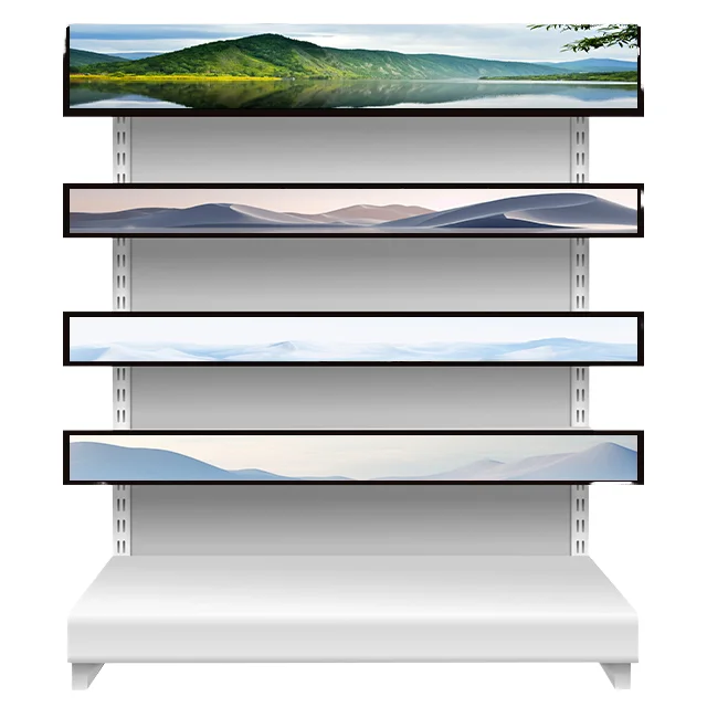 Factory Direct Custom Indoor Ultra Wide Stretched Bar LCD Shelf Display Digital Signage For Retail Store Convenience Shop