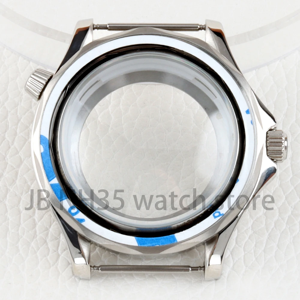 41mm Silver or Black Watch Case Solid 316L Stainless Steel for Seamaster 300 Seiko NH35 NH36 Automatic Movement 31mm Dial