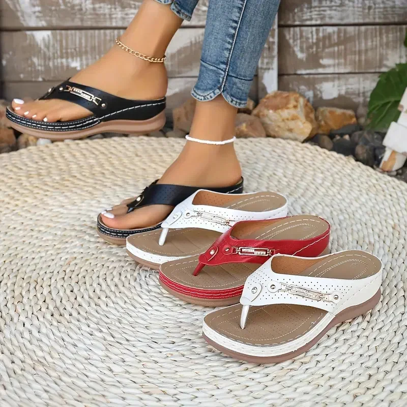 Summer Women Slippers Big Size Platform Wedges Sandals Non-Slip Open Toe Sandals Flip Flops Comfortable Beach Shoes Slides Women