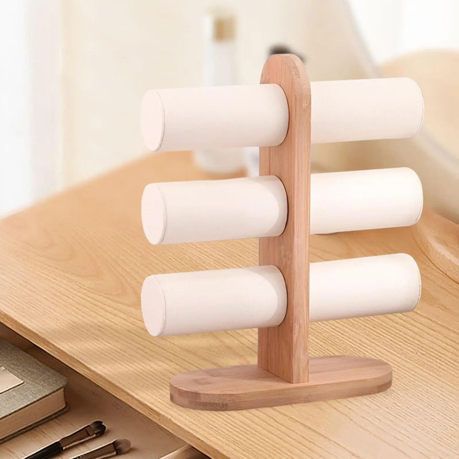 3 Tier Jewelry Display Rack with Wood Base for Necklace Jewelry Bracelet