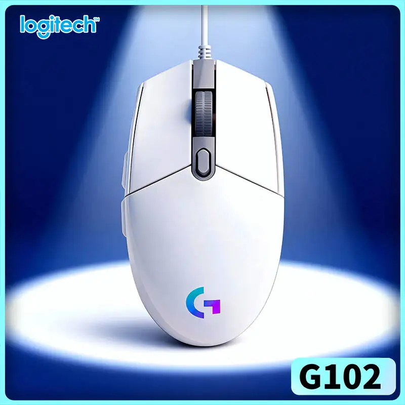 Logitech G102 Wired Gaming Mouse, 16.8M RGB Colors, Mechanical Tension Buttons, 6 Keys, Lightweight for Long Gaming Hours