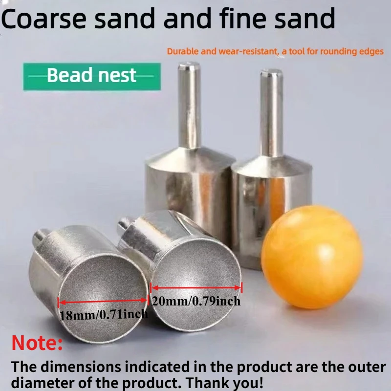 Round Bead Shaping Grinding Head (Coarse/Fine Sand) - Essential Tool for Jade/Amber/Bodhi Root Polishing & Bead Crafting