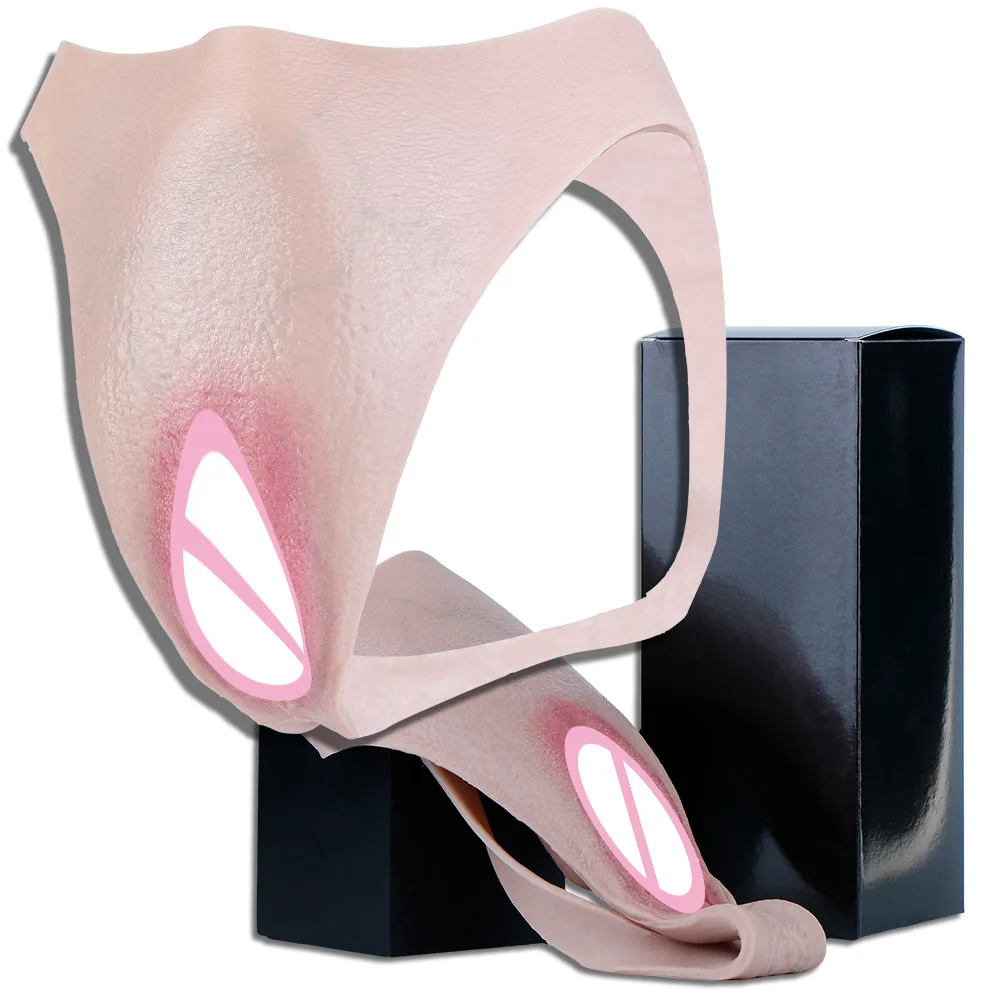 ANOSX Open crotch Vaginal Underwear Fake Vagina Gaff Thongs Penis Insertable Clitoris Pants G-Strings Thongs For Crossdresser