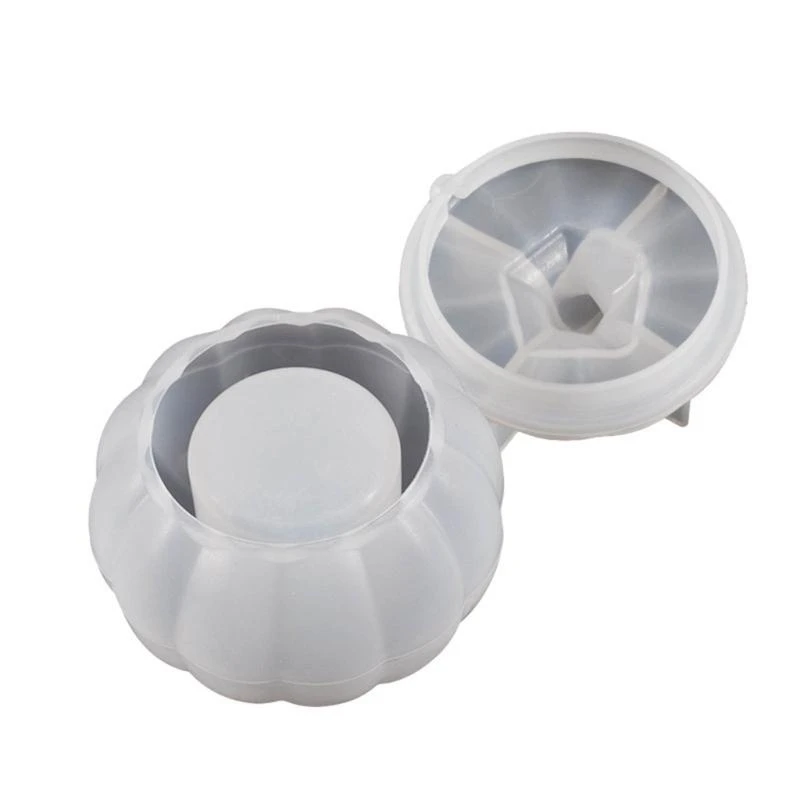 3D Pumpkin Jar Resin Mold Storgae Box with Lid Silicone Molds Storage Container
