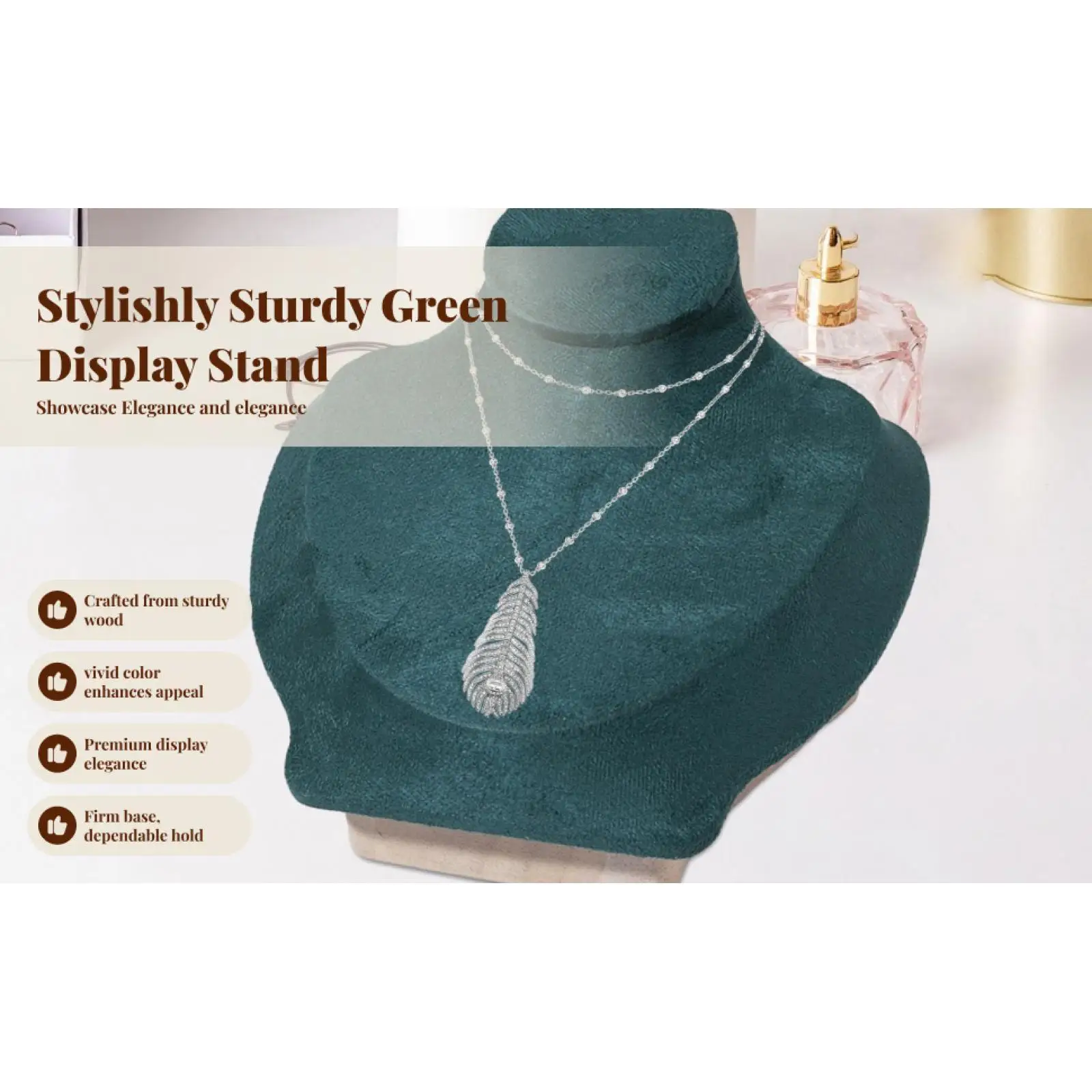 Jewelry Bust Necklace Bust Pendant Chain Organizer Wood Jewelry Bust Stand Necklace Mannequin Display for Retail Stores Women
