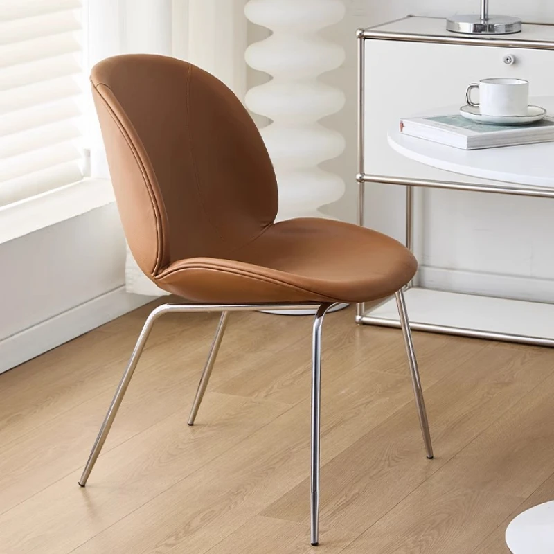 Nordic Artistic Wrought Iron Cafe Chair Minimalist Backrest Seat Home Dining Chair for Hotel Restaurant Dining Room Furniture