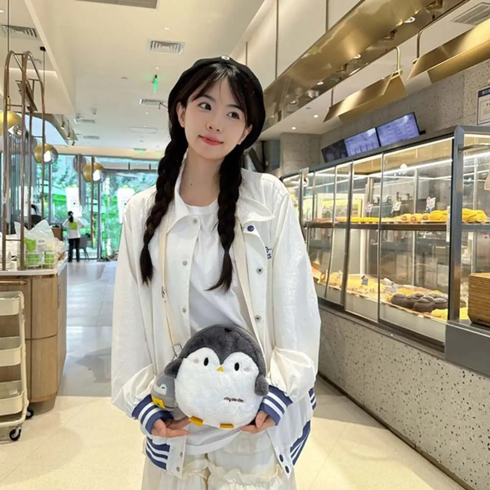 Sweet Crossbody Bag Portable Phone Wallet Penguin Handbag Korean Style Funny Messenger Bag Girl