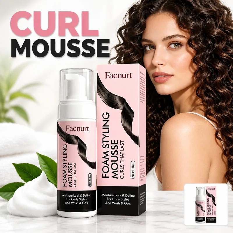 Curly Hair Mousse Volumizing Styling Foam Refreshing Non-sticky Texture Long Lasting Shaping Foam Wax Moisturizes and Protects