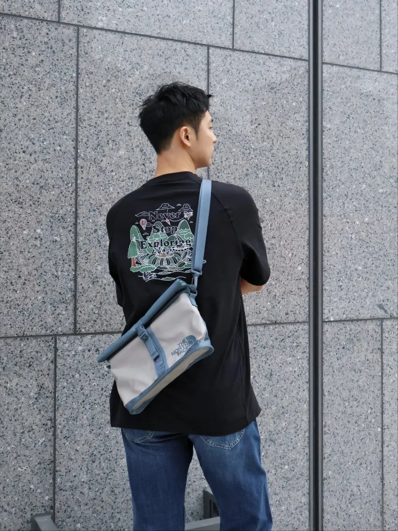 THE NORTH FACE Base Camp 4L Casual Outdoor Durable Polyester Shoulder Crossbody Bag Men's and Women's Gray-Green NF0A8BK6-L45