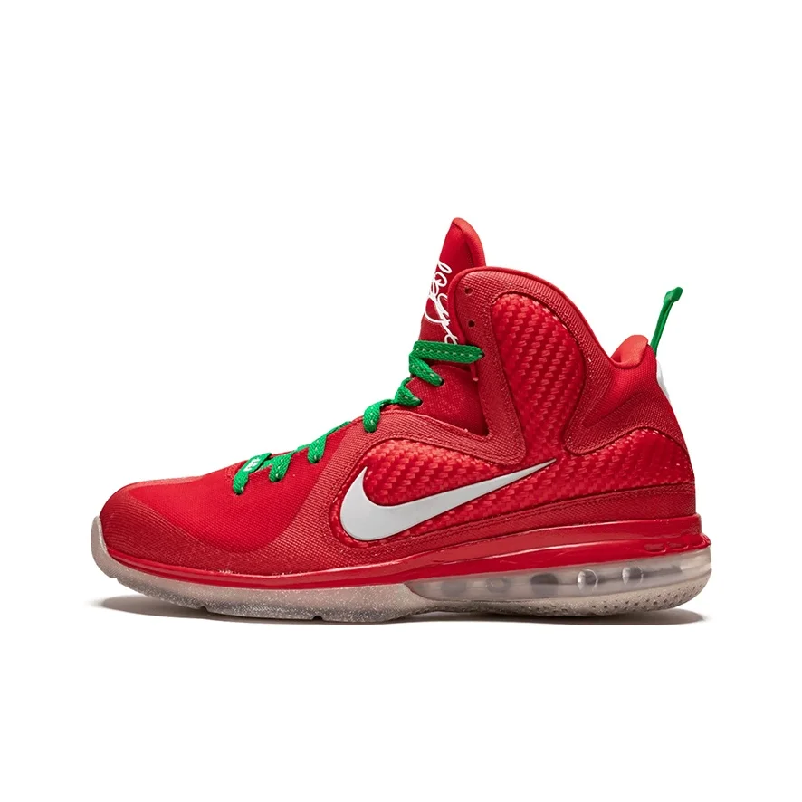 Nike Lebron 9 Basketball Shoes Men's High Top Sports Red/Reflective Silver/White 469764-602