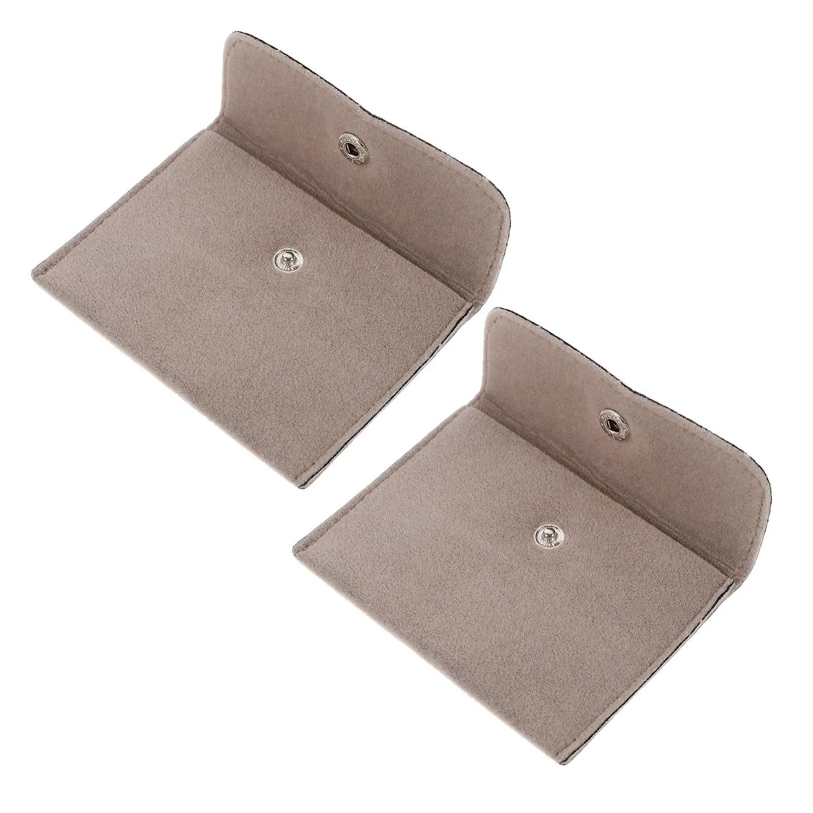 2pcs Jewelry Snap Storage Bags  Smooth Cloth Durable Gift Pouch for Bracelets, Rings, Necklaces, Wedding, Party