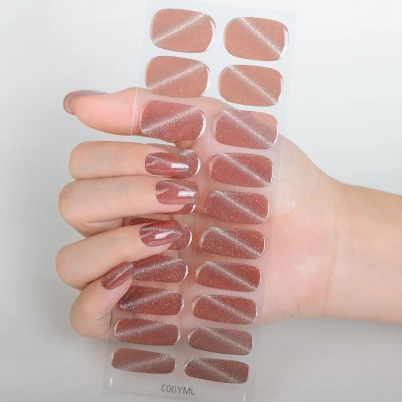 Gradient Nails Polish Strips Full Cover Wraps Sticker Nails Art Decoration for Quick Enhancement Easy to Apply T4MB